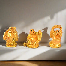 Golden Laughing Buddha Set Of Six Pieces Statue For Happiness, Wealth & Good luck Decor For Wealth and Success (6 Pcs Set)