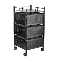 Metal High Quality Kitchen Trolley Kitchen Organizer Items and Kitchen Accessories Items for Kitchen Rack Square Design for Fruits & Vegetable Onion Storage Kitchen Trolley with Wheels (3 Layer)