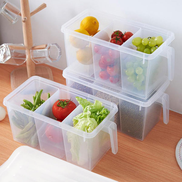 Clear refrigerator organizer box with lid