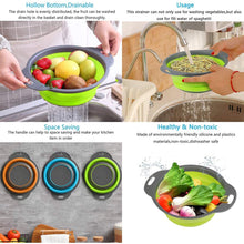 Collapsible silicone strainer for kitchen use