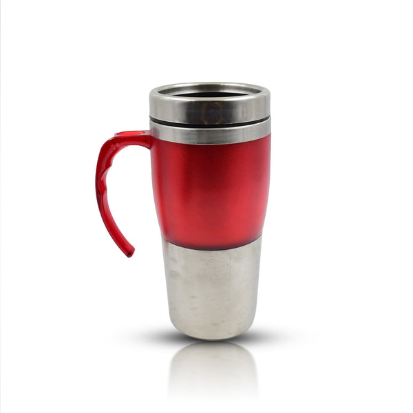 High Quality Stainless Steel Vacuum Glass Insulated Glass Coffee Cups Double Walled Travel Mug, Car Coffee Mug (With Lid & Handle / 1 Pc)