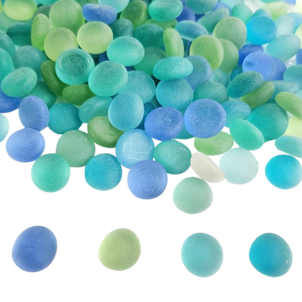 Glass Gem Stone, Flat Round Marbles Pebbles for Vase Fillers, Attractive pebbles for Aquarium Fish Tank.