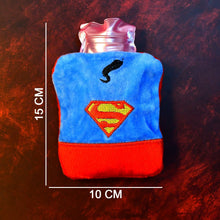 Superman Print Small Hot Water Bag with Cover for Pain Relief