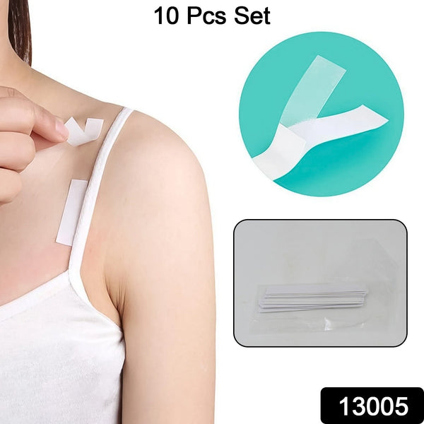 Waterproof Anti-Skid, Disposable Double Sided 10 Adhesive Transparent Clear Medical Tape for Lingerie (10 Pcs Set)